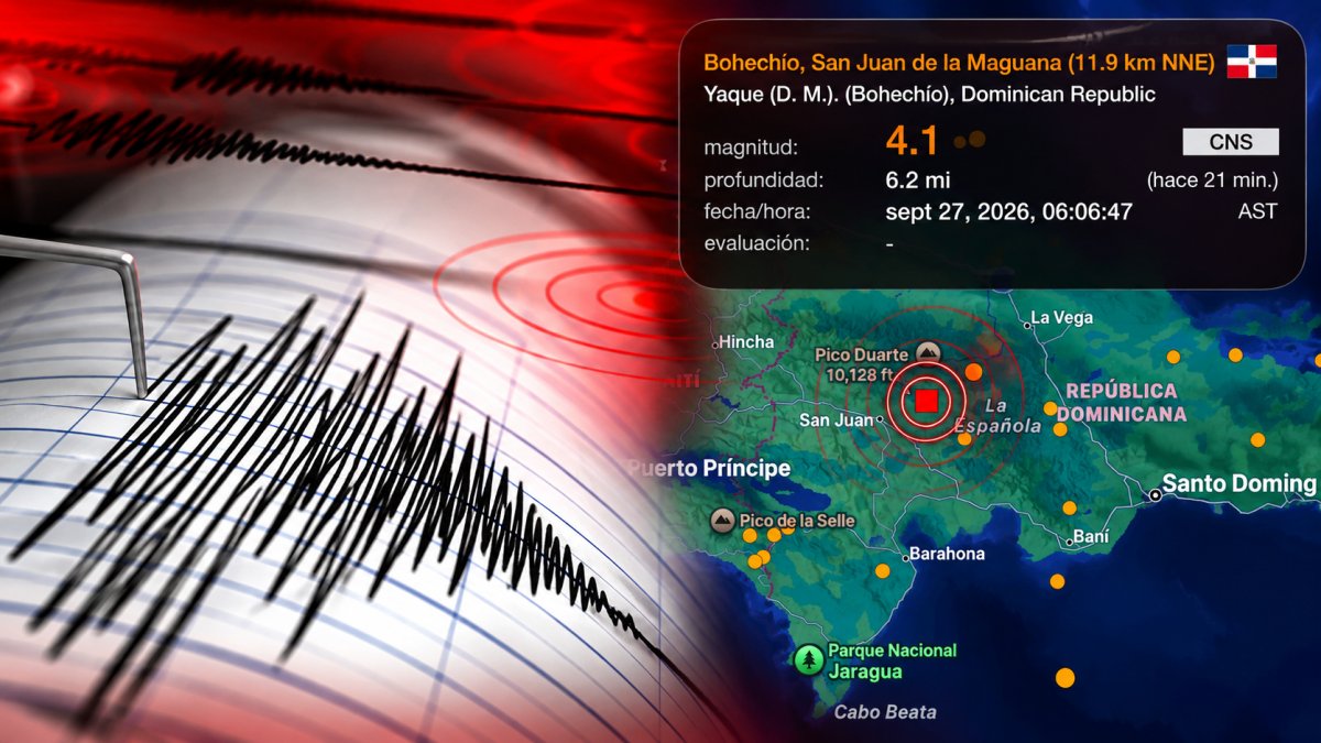 Temblor de magnitud 4.1 sacude parte de República Dominicana este domingo