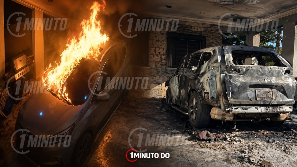 Encapuchado incendia vehículo frente a vivienda en Jarabacoa