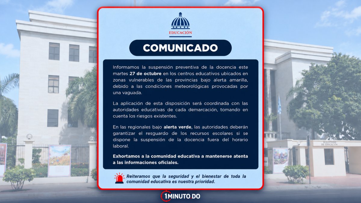 Educación suspende docencia este martes en zonas vulnerables bajo alerta amarilla